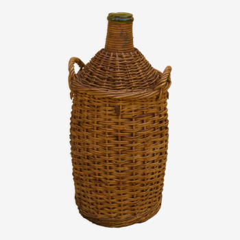 Old wicker bottle