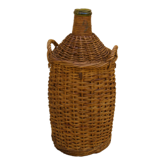 Old wicker bottle