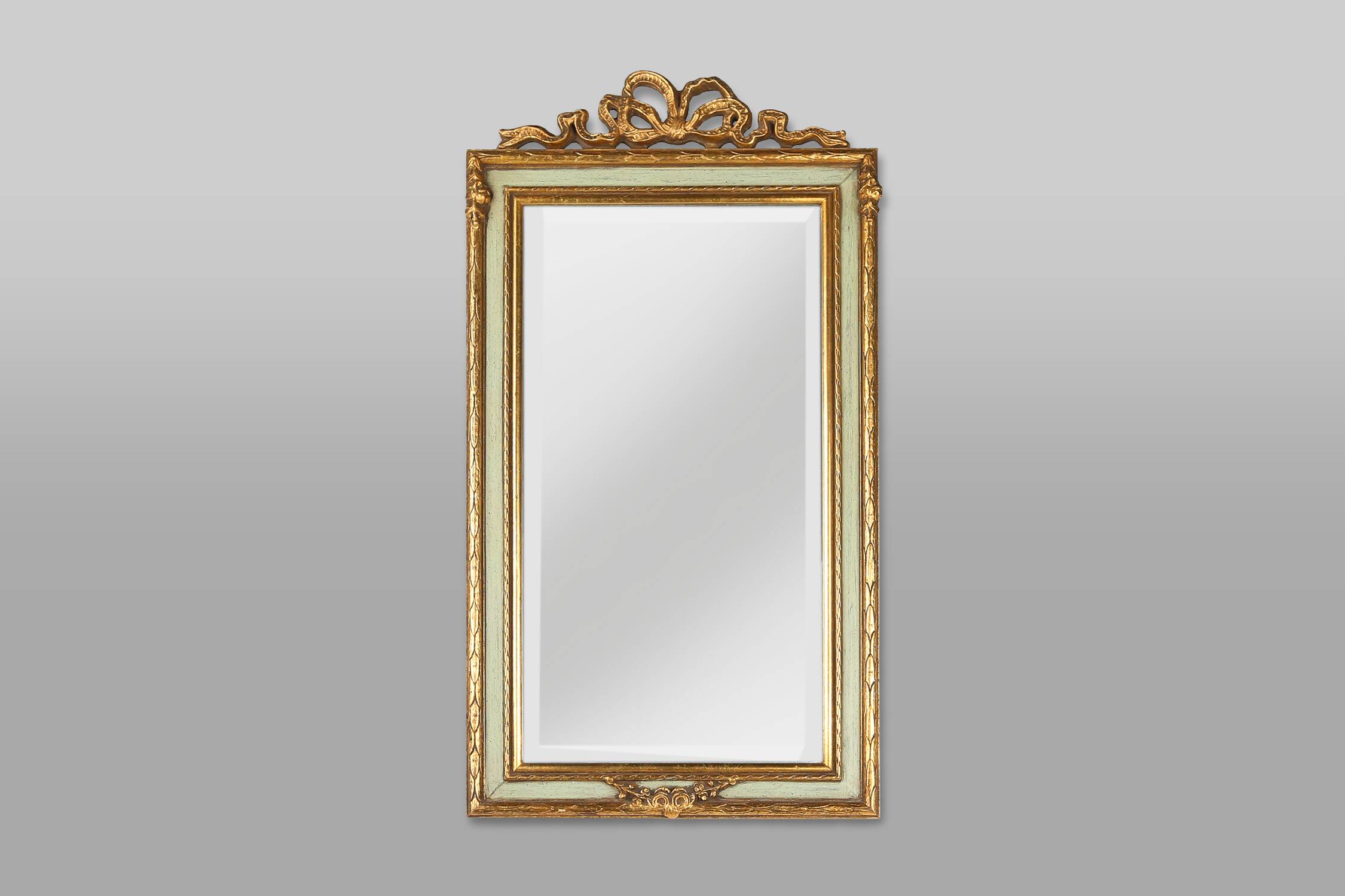 Classic baroque rococo mirror, romantically decorated 18th century style frame, France 1950s