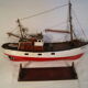 Artisanal wooden model, basin boat, motor toy, fishing trawler