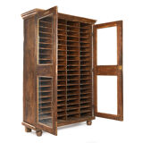 Wooden postal sorting furniture with 80 lockers