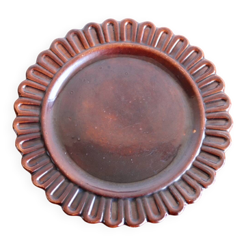 "Marguerite" plate in glazed ceramic