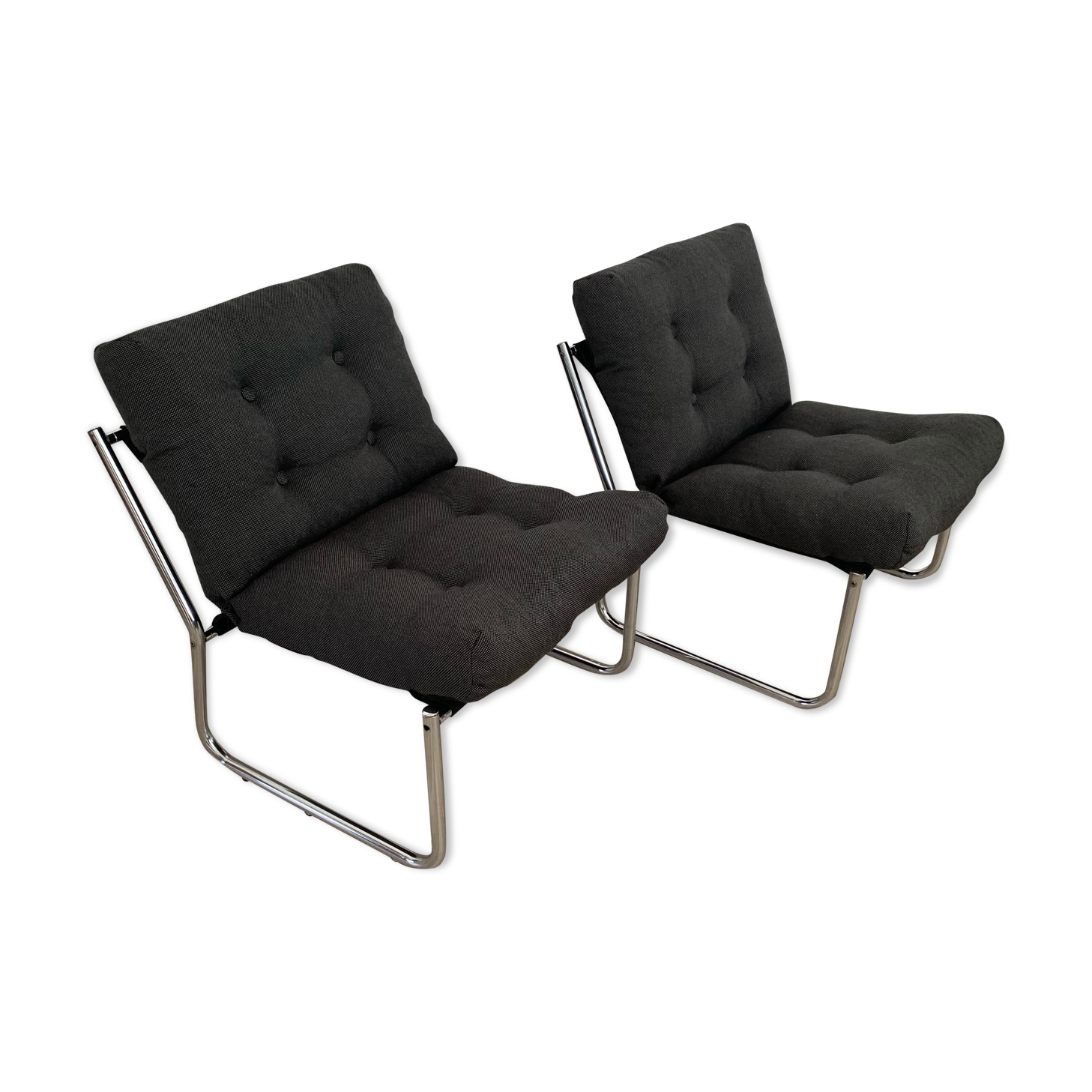 Beautiful set of 2 chrome chairs from the 60's