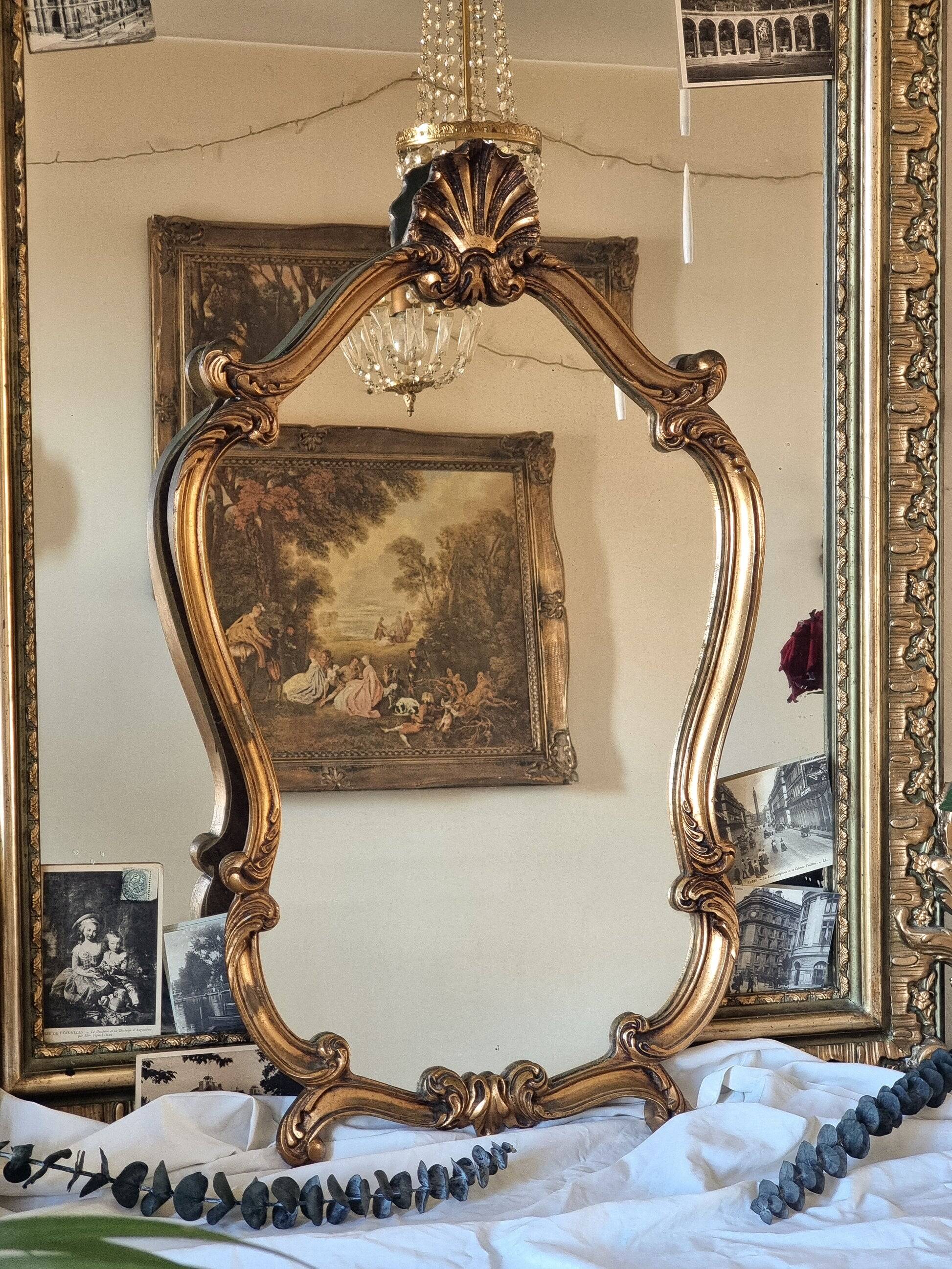 Large gilded rococo mirror