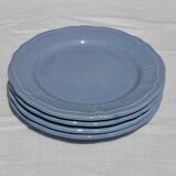 Set of 4 blue ceramic dessert plates