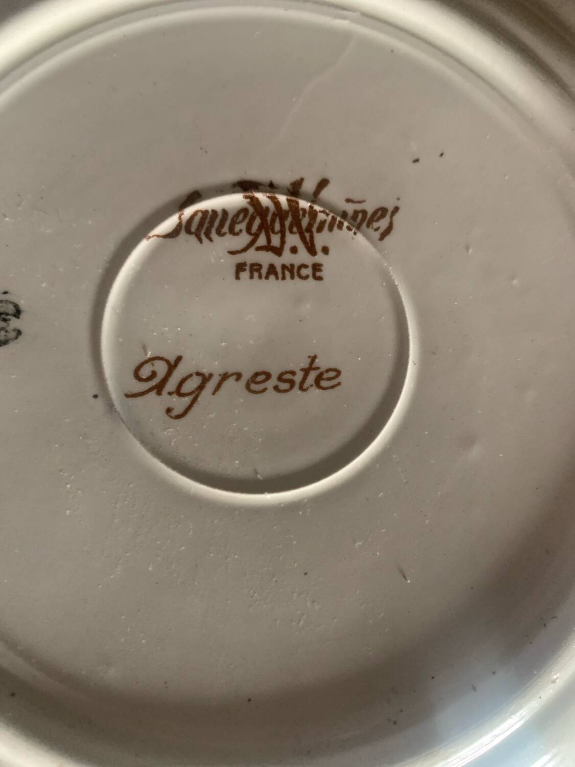 Sarreguemines earthenware cake plate