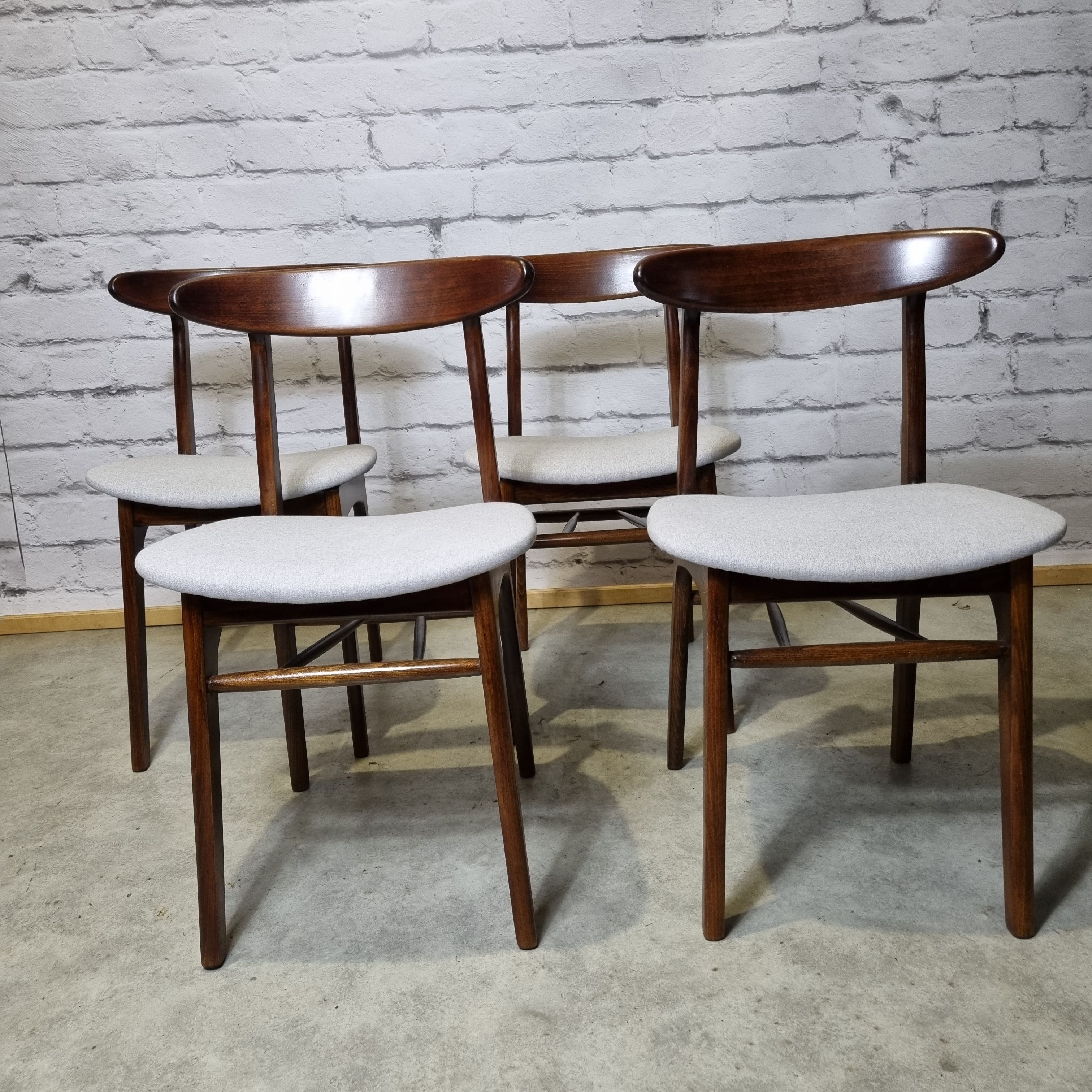 Scandinavian dining chairs, set of 4, 1970's
