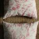 Paire Coussins Toile de Jouy rose ancienne