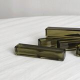 Set of 5 smoked glass knife rests