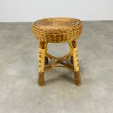 Rattan stool 60s wicker