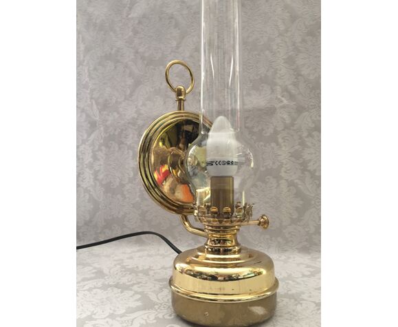Ancienne lampe à huile Massive | Selency