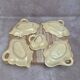 Vintage aperitif service 5 leaf bowls – Poët Laval art ceramics – gilding