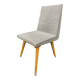 Scandinavian chair in grey faux leather and wood, 1960s.