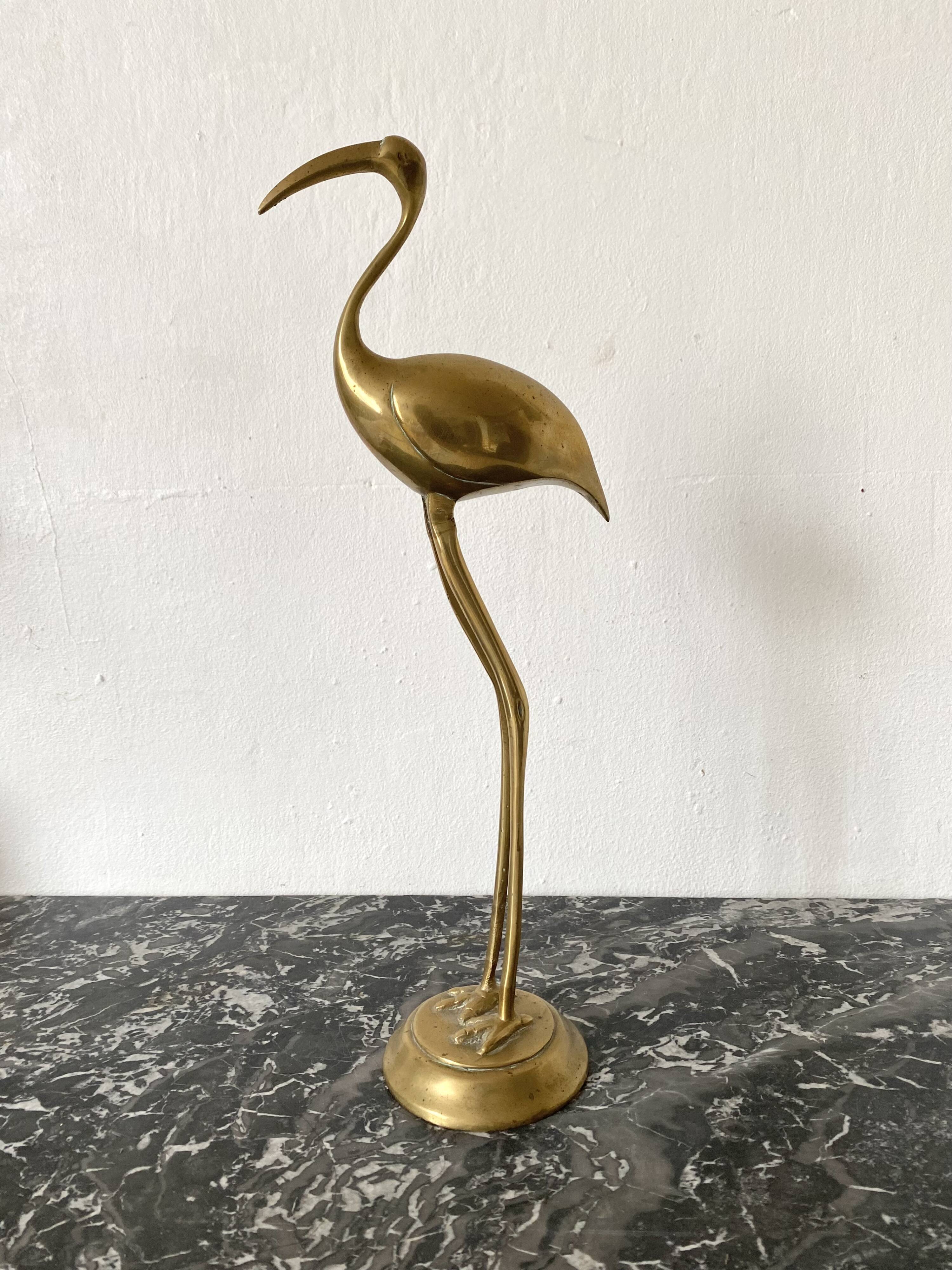 Oiseau en laiton doré 36 cm