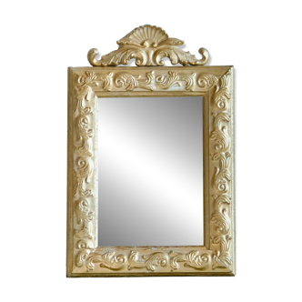 Antique gilded shell mirror with arabesque moldings