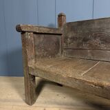 Antique Spanish chestnut wood bench from the 18th century
