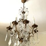 Bronze and crystal chandelier