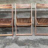 3 Scandinavian folding cane chairs 1950