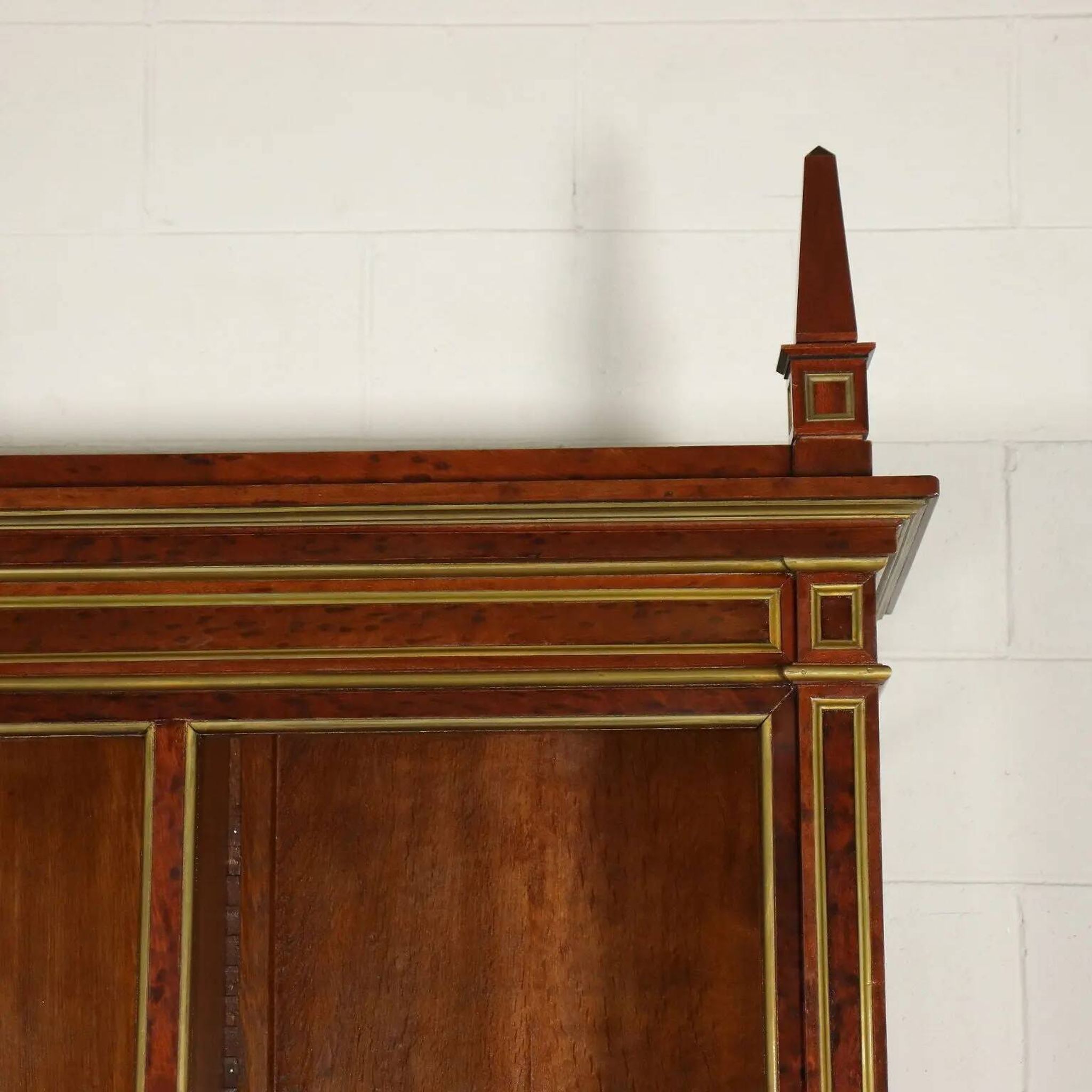 Empire library in mahogany veneer, sessile oak, France, early 19th century.
