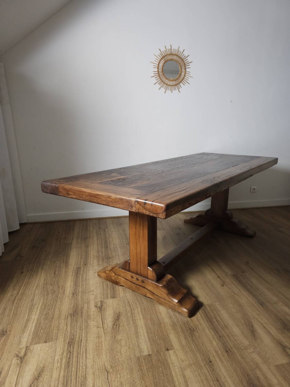 Authentic solid wood monastery table