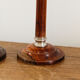 Pair of Indian candle holders, wood and silver metal
