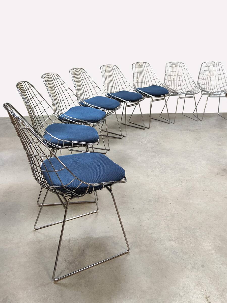 Vintage Dutch design Pastoe SM05 wire chairs Cees Braakman
