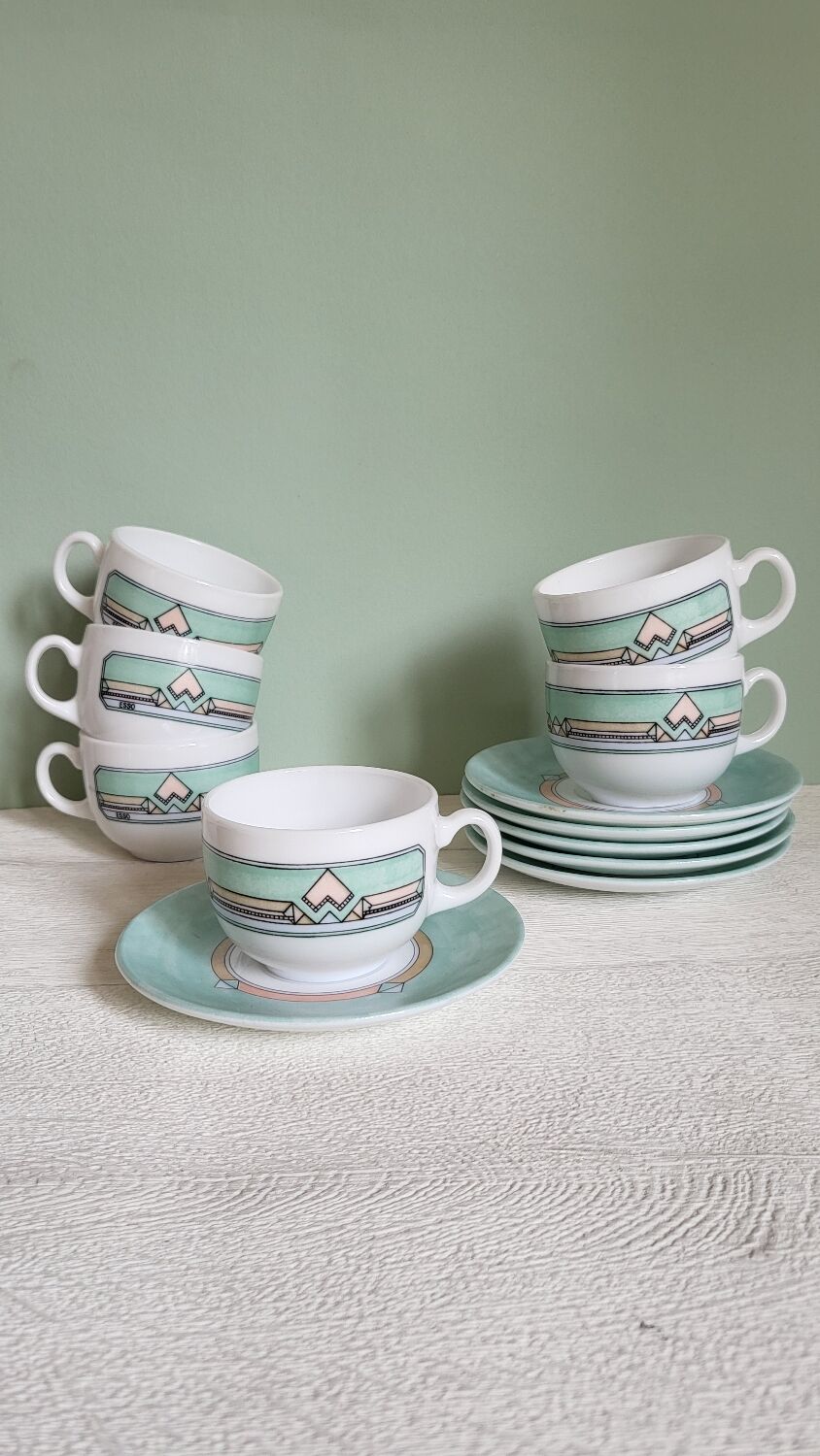 Set of 6 ESSO pastel cups