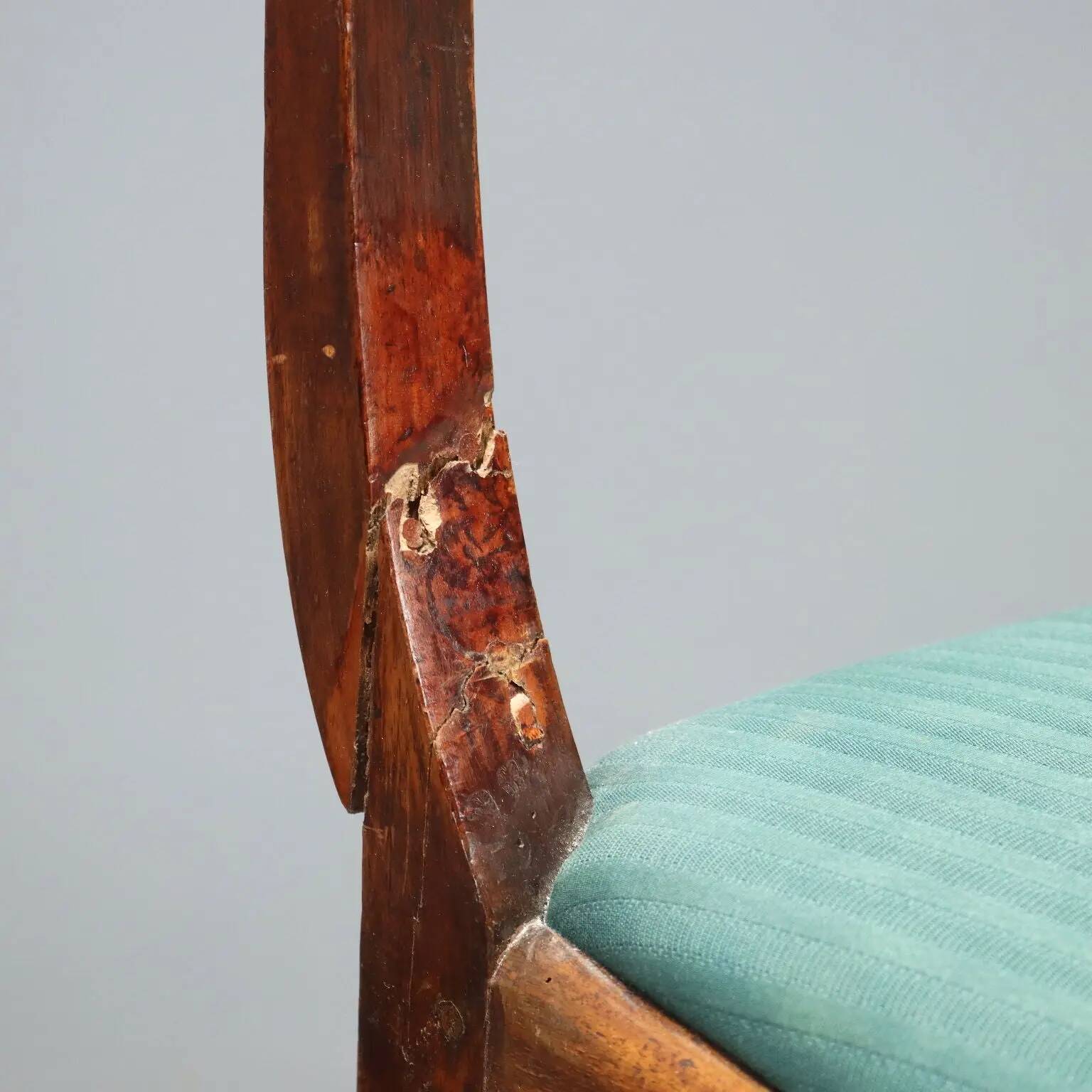 Antique Louis-Philippe walnut chairs with upholstered seats, 19th century.