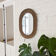 Miroir vintage ovale en osier tressé style bohème