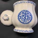 Pot à lait ou crème et sucrier avec couvercle faïence Gien modèle Rouen 32