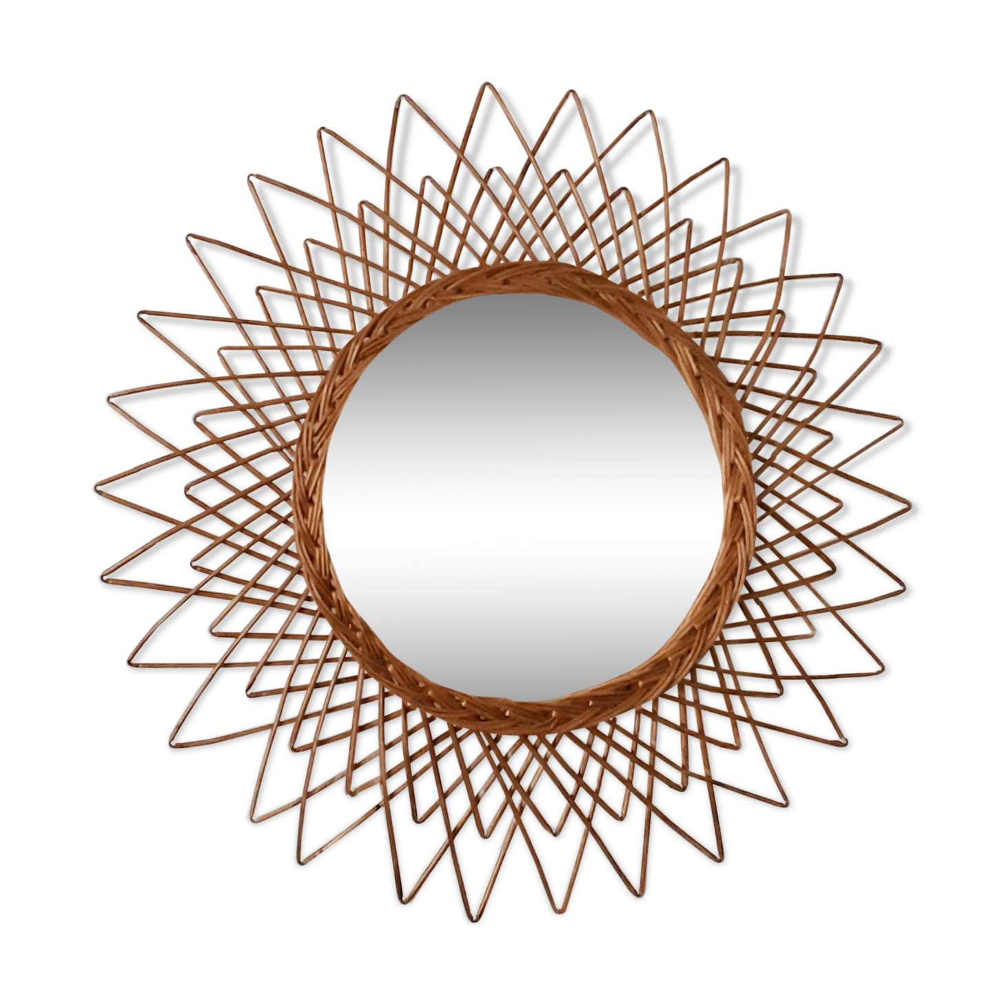Mirror in rattan - 50cm