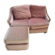 Velvet sofa and its ottoman