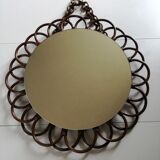 Rattan round mirror - $54