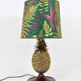 Hollywood Regency pineapple table lamp in brass by Mauro Manetti, Italy, 1970s.