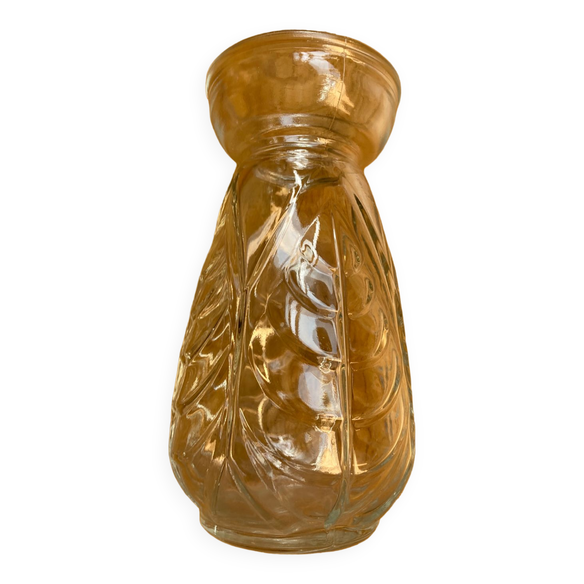 Molded glass bulb vase