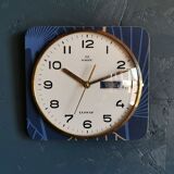 Horloge vintage pendule murale silencieuse "Romatic bleu doré"