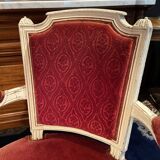 18th century Louis XVI red velvet cabriolet armchair