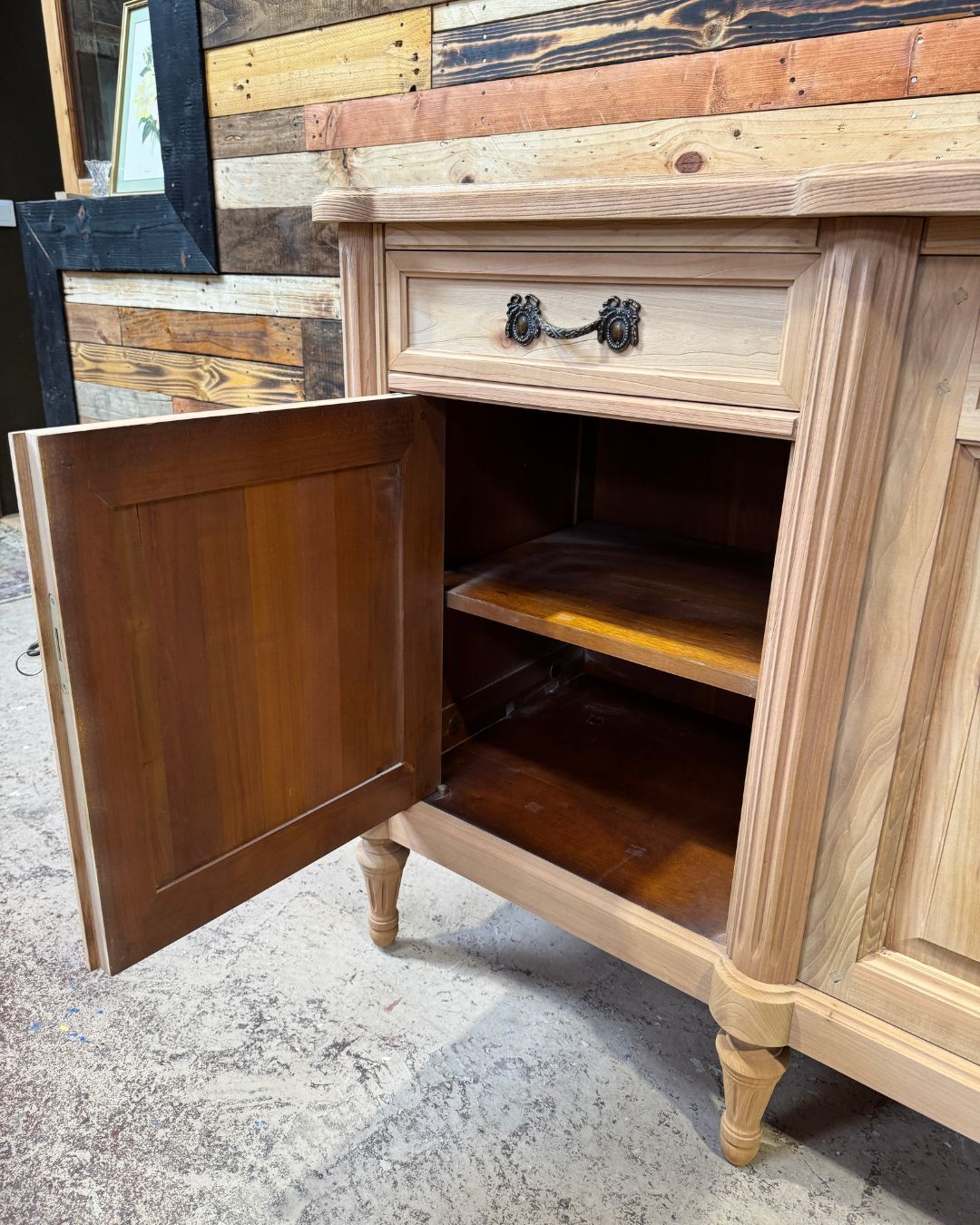 Aero-sanded cherry wood enfilade