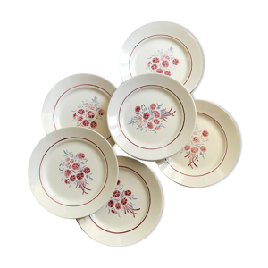 6 assiettes plates vintage Badonvillers