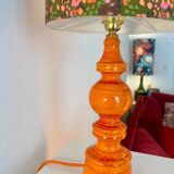 High vintage table lamp - 1970s - by Hustadt Leuchten - restored with a new shade