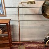 Articulated reading floor lamp in brass, design by DLG Fratelli Martini.