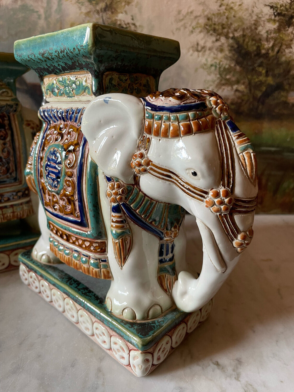 Ceramic elephants plant holder