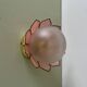 Vintage pink mother-of-pearl wall lamp with frosted glass globe