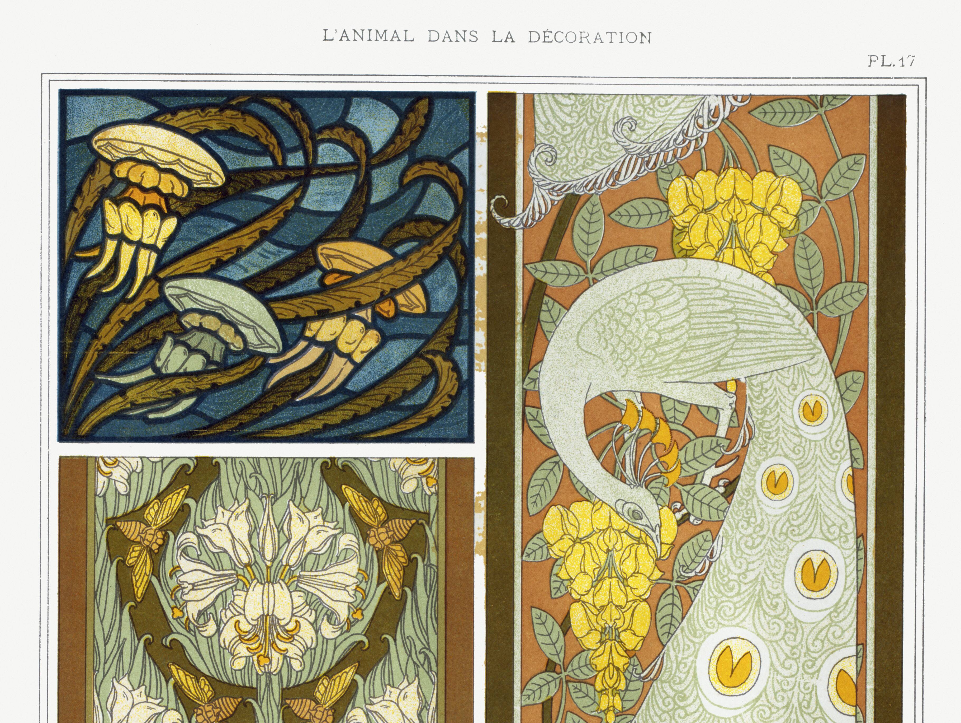 Poster “Medusa and Peacock”, after an Art Nouveau lithograph from 1897