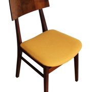 Vintage dining chair from the 1960s, Scandinavian style, wood and fabric.