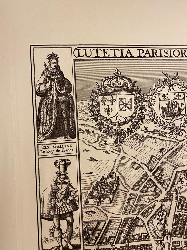 Map plan engraving of Vintage Paris