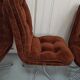 Set 6 chaises baquet velours chrome années 70