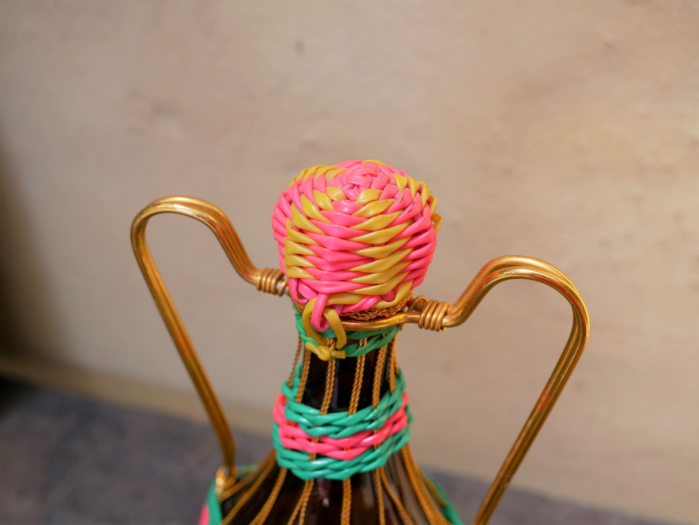 Vintage "scoubidou" bottle