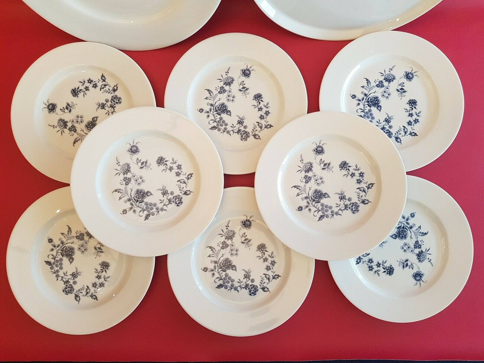 Frelon porcelain dessert set 8 plates + 2 trays