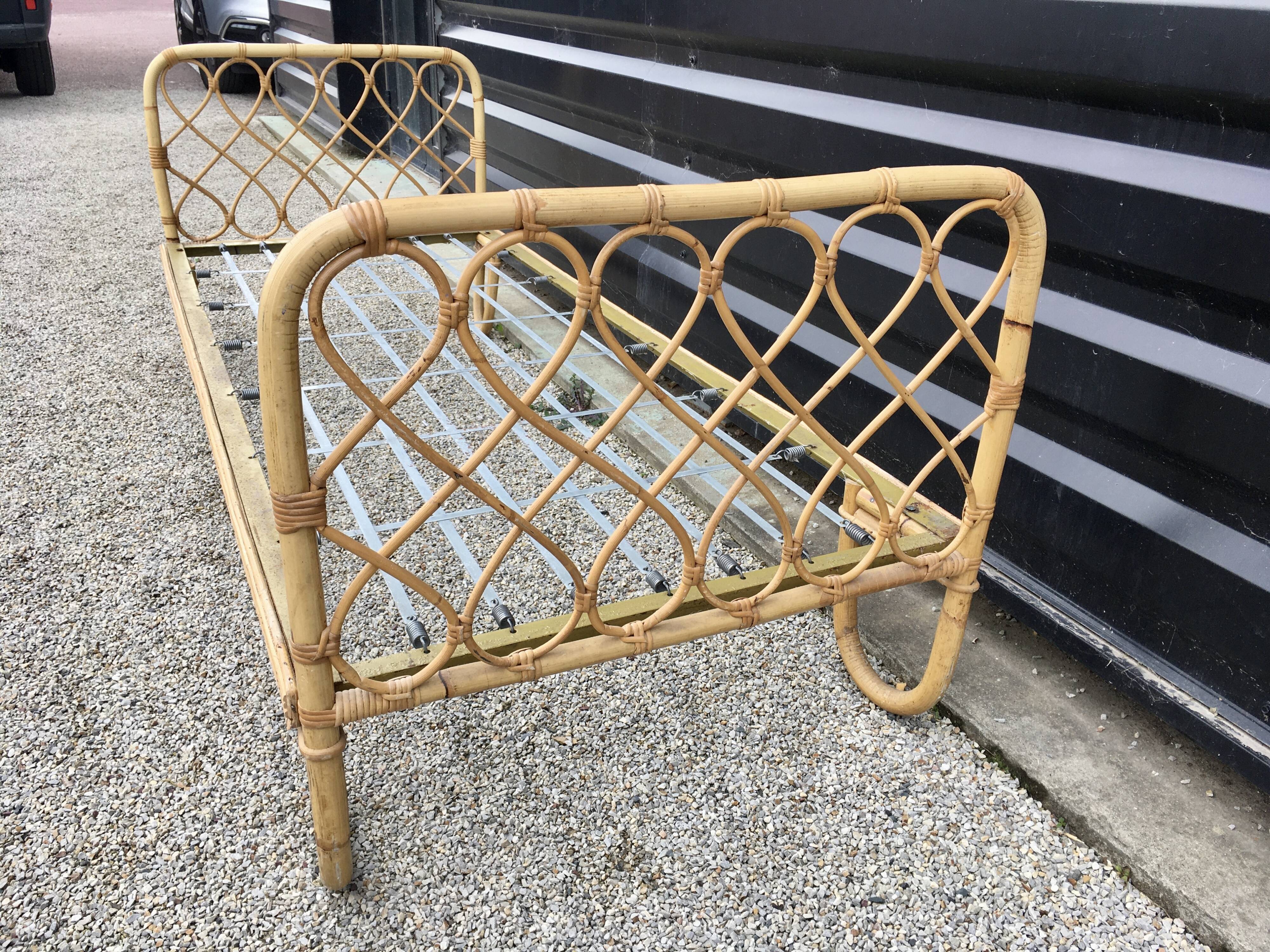 Bamboo and rattan bed